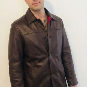 Vintage Couture by J. Park Genuine Leather Brown Jacket | Men’s Size Medium